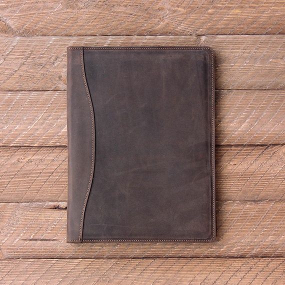 PERSONALIZED Leather Padfolio Monogrammed Leather Portfolio Cover Custom Corpora...