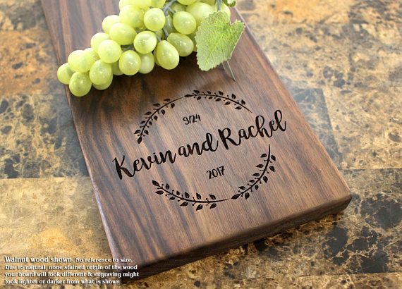 Personalized Cheese Board, Engraved Cheese Plate - Mr and Mrs, Wedding Gift, Ann...