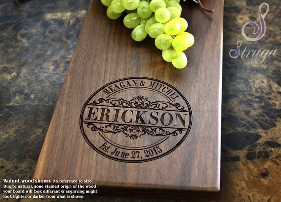 Personalized Cheese Board, Engraved Cheese Plate - Wedding Gift, Anniversary Gif...