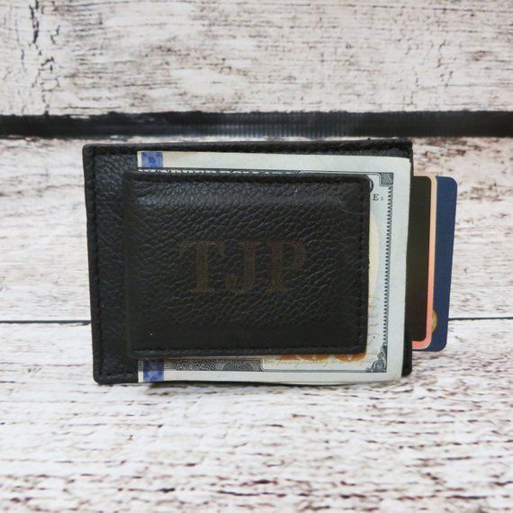 Personalized Leather Money Clip, Card Holder, Engraved, Groomsmen Gift, Gifts fo...