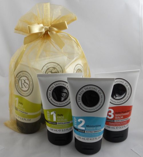 The Real Shaving Co. 3 Product Gift set in Gold Organza Gift Bag (RS01)  - £18....