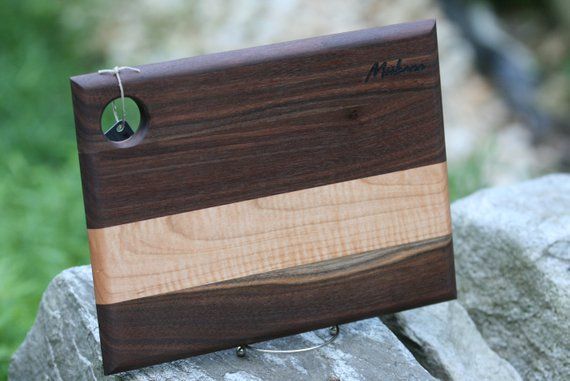 Walnut and Tiger Maple Serving Board | Cutting Board | Charcuterie Board | House...
