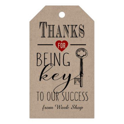 thank you for being key to our success add logo gift tags - business logo cyo pe...
