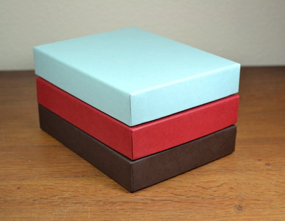 5 gift boxes in choice of pool or red  gift by PaperAndPresent
