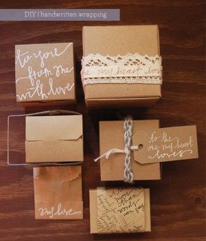 DIY hand lettered gift wrap