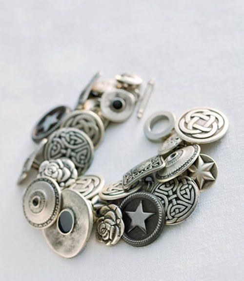 Button jewelry is perfect for beginners. This design is a twist on the classic c...