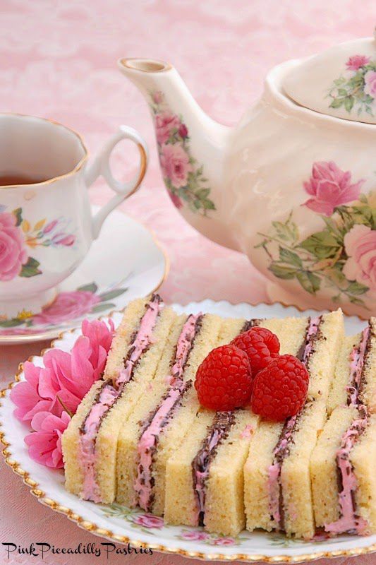 Chocolate Raspberry Pound Cake Tea Sandwiches are the perfect pairing of chocola...