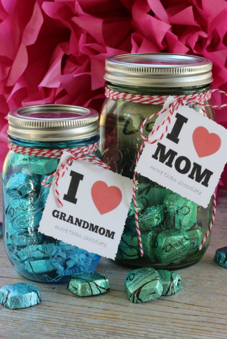 Come on, it's chocolate candies inside a mason jar, with an adorable tag and...