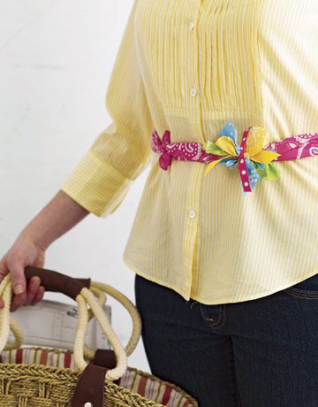Create a Knotted Belt by cutting 4-inch-wide strips from a bandanna (you'll ...