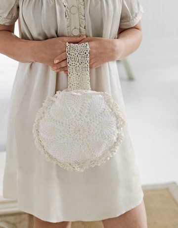 Create a Lace Doily Handbag of any size for a sophisticated bag you can use any ...
