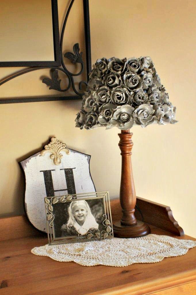 Egg carton rose lamp shade is the most creative craft ever the uses an egg carto...