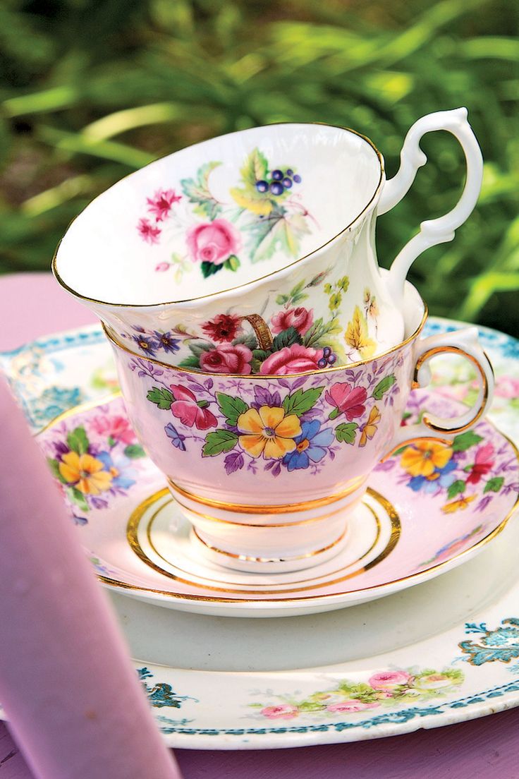 For ease and eclectic style, mix your teacups and teapots. Combine finds from th...