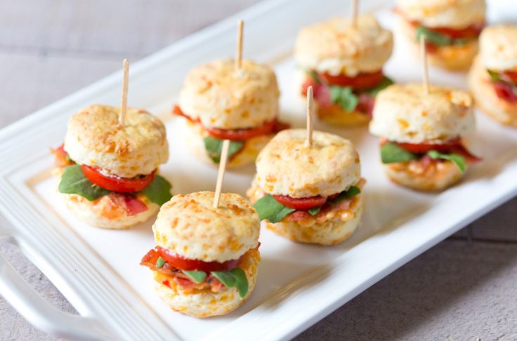 Mini Pimento BLT Cheddar Biscuits will be a crowd pleaser at your next tea party...