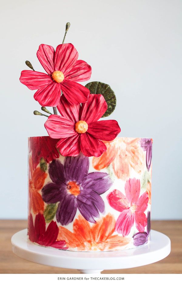 Mom will be stunned by this beautiful white chocolate-wrapped floral cake. Bust ...