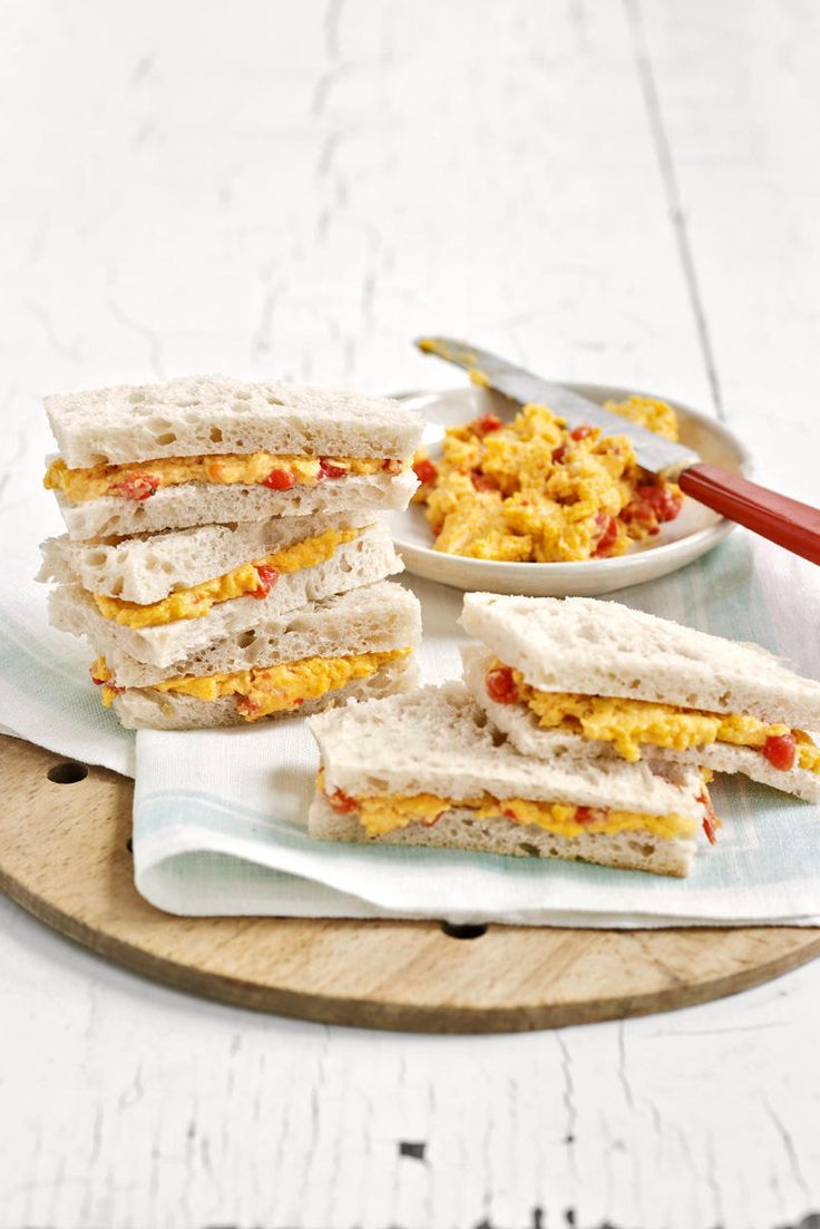 Pimento-Cheese Sandwiches have big flavors of sharp cheddar cheese, cayenne pepp...