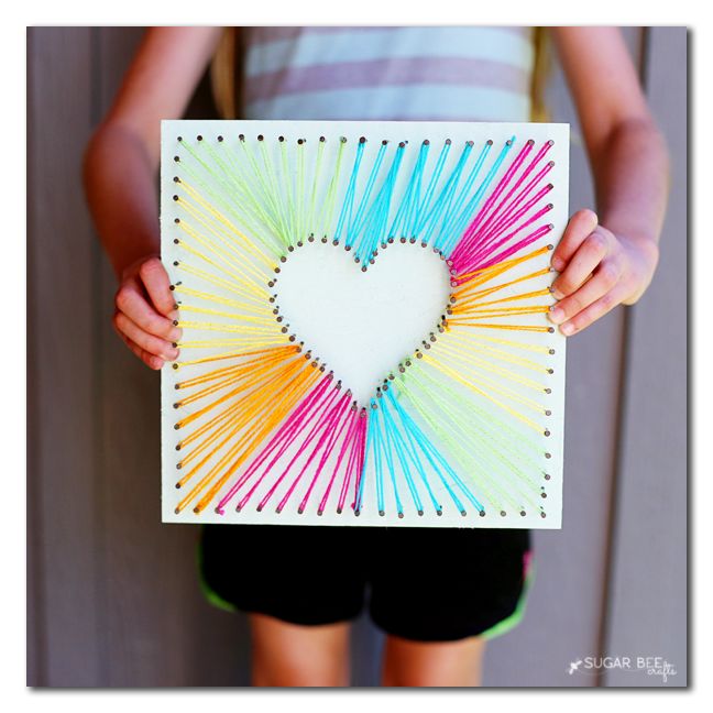 Test out your string art skills by surprising Mom with this beautiful craft on M...