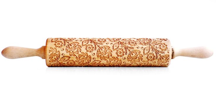 Thanks to this floral pattern laser-cut rolling pin, now she can add a floral im...