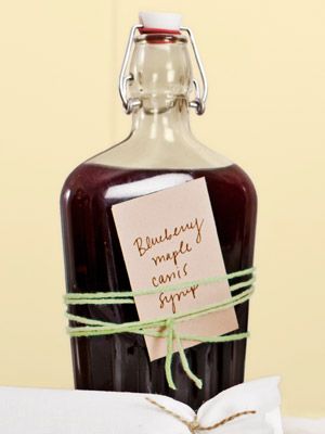 This Blueberry-Maple-Cassis Syrup is easy to make—pour it into a glass bottle ...