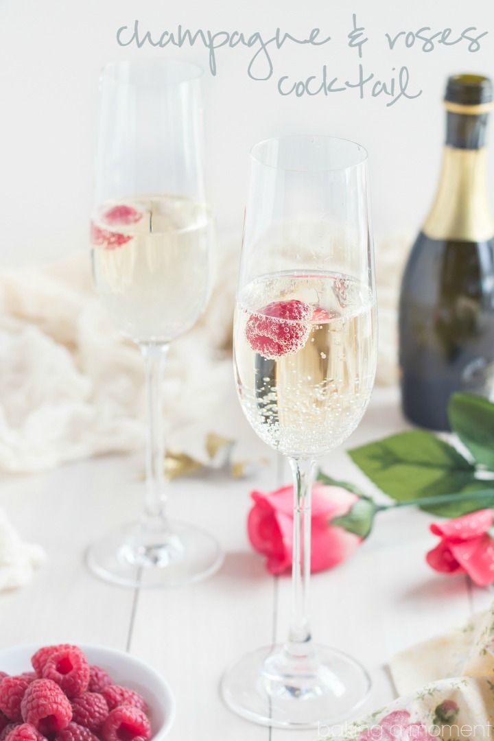Treat mom to this lovely champagne and roses cocktail on Mother's Day.