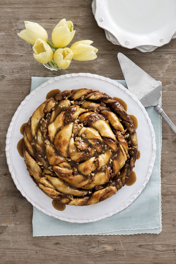 You might want to make two of these extra-large sticky rolls, since brunch guest...