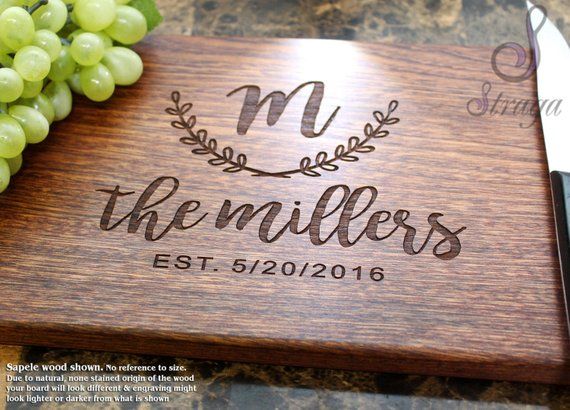 Personalized Engraved Cutting Board - Wedding Gift, Anniversary Gift, Housewarmi...