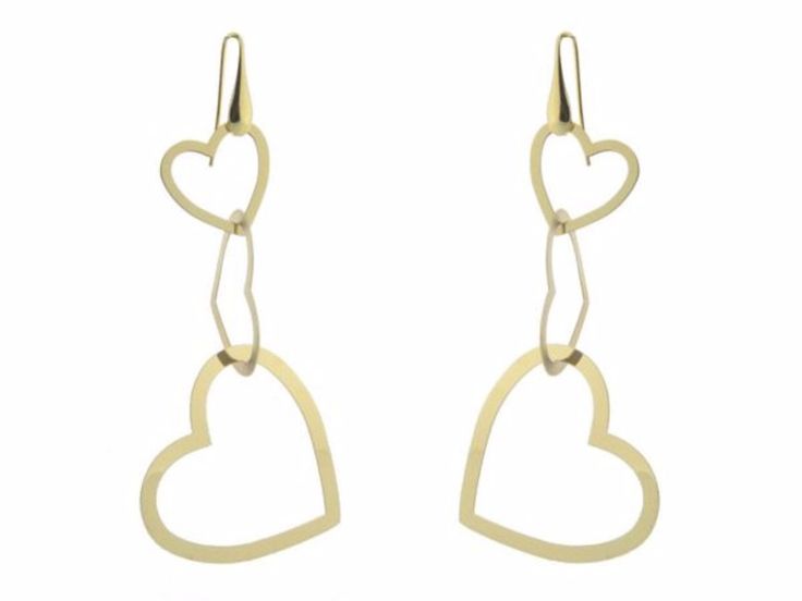 18k Gold Plated Dangling Hearts