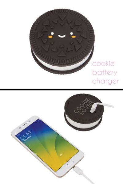 Cookie Emoji Powerbank. Tech gifts for teens. Hangry gifts for food lovers.