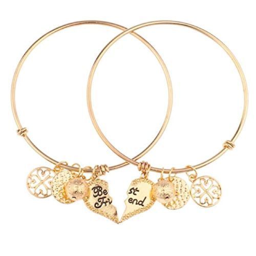 I love these matching dangle charms bracelets. Cute friendship bracelets. Gifts ...