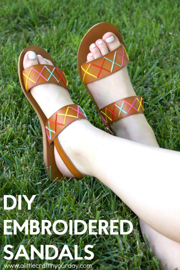 Let me show you how I made these DIY Embroidered Sandals.   It’s a great way t...