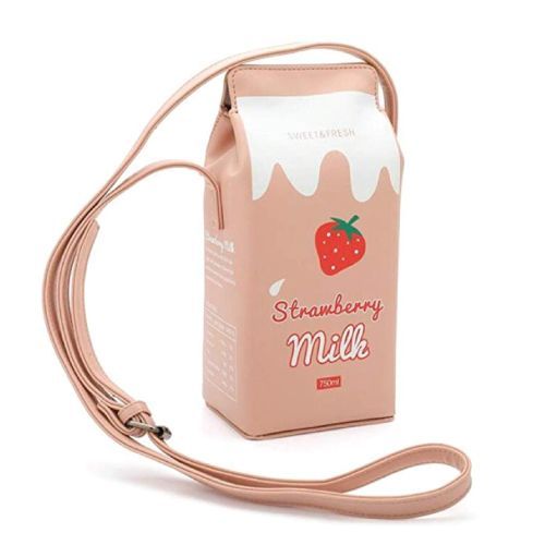 Strawberry Milk Box Crossbody Bag. Cute fashion accessories for teens. (Christma...