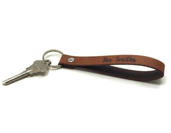 5 Inch Long Leather Key Fob for Corporate Gifts Personalize with your Choice of ...