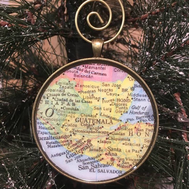 Excited to share this item from my #etsy shop: GUATEMALA Map Christmas Ornament,...