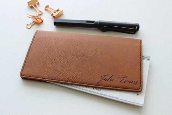 Personalized Check Book Cover, Company Gifts, Corporate Gift Ideas, Custom Check...