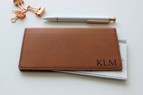 Personalized Custom Check Book Cover for Women or Men, Company Gifts, Corporate ...
