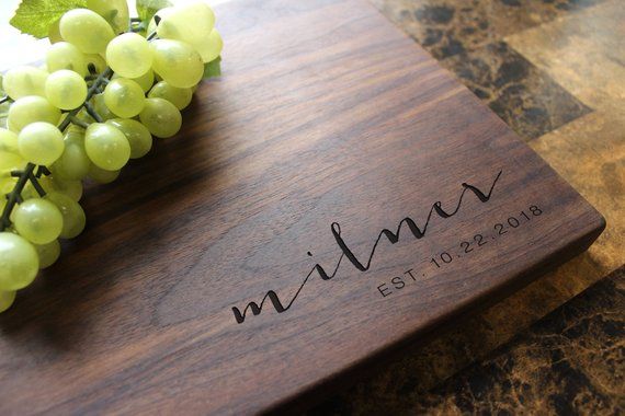 Personalized Engraved Cutting Board - Bridal Shower Gift, Wedding Gift, Annivers...