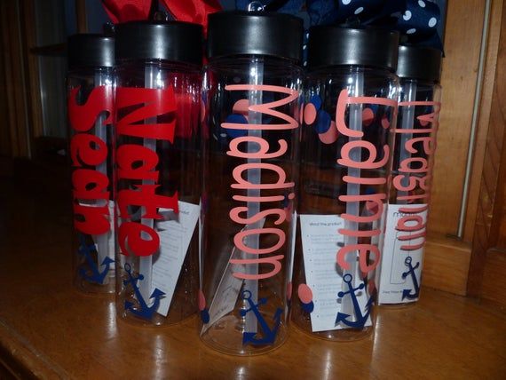 Personalized Water Bottles , personalizsed sports bottles, nautical, birthday fa...