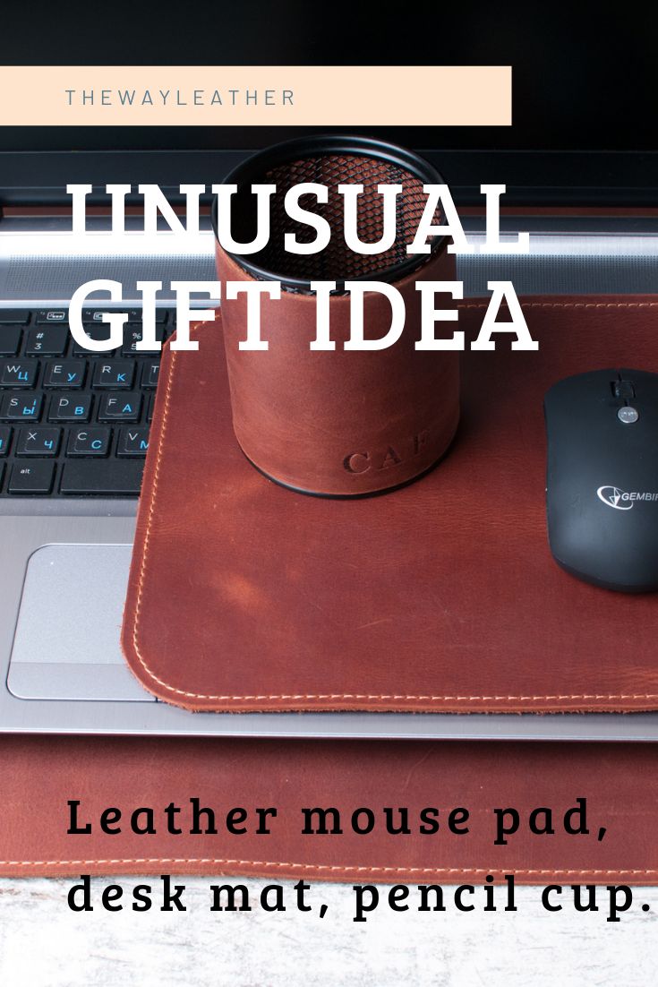 Personalized gift for him Leather desk mat Laptop Desk pad Desk blotter Custom m...