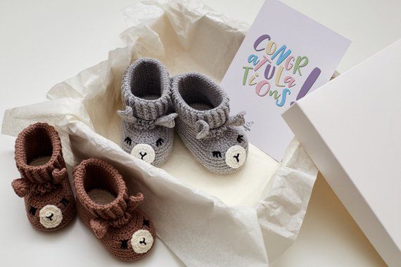 Pregnancy reveal twins baby shower announcement congrats party gift box crochet ...