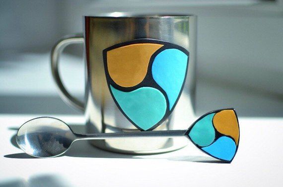 Set mug and spoon with company logo, corporate gift, office coffee cup, ice crea...