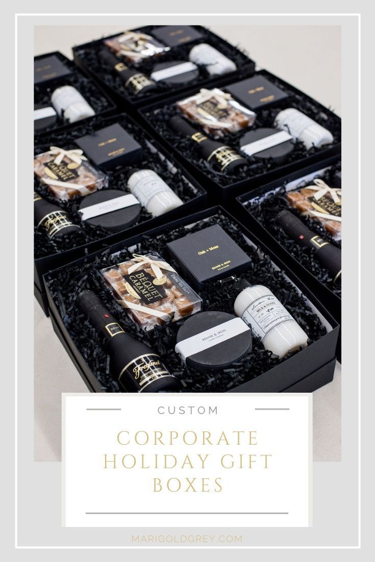 HOLIDAY GIFTS// Professional and impactful custom designed gift boxes show emplo...