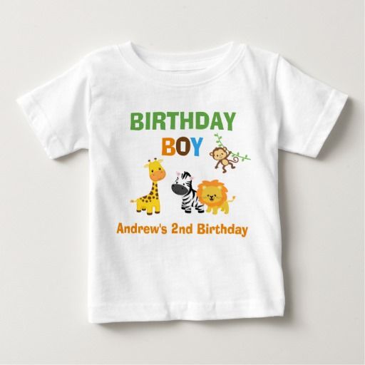 Jungle Birthday Tshirt Toddler Baby Kid Safari