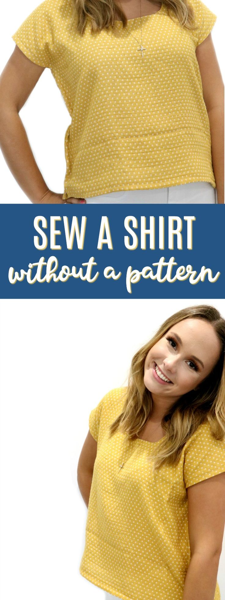 Sewing a shirt without a pattern can be really easy!   Let me show you how! #sew...