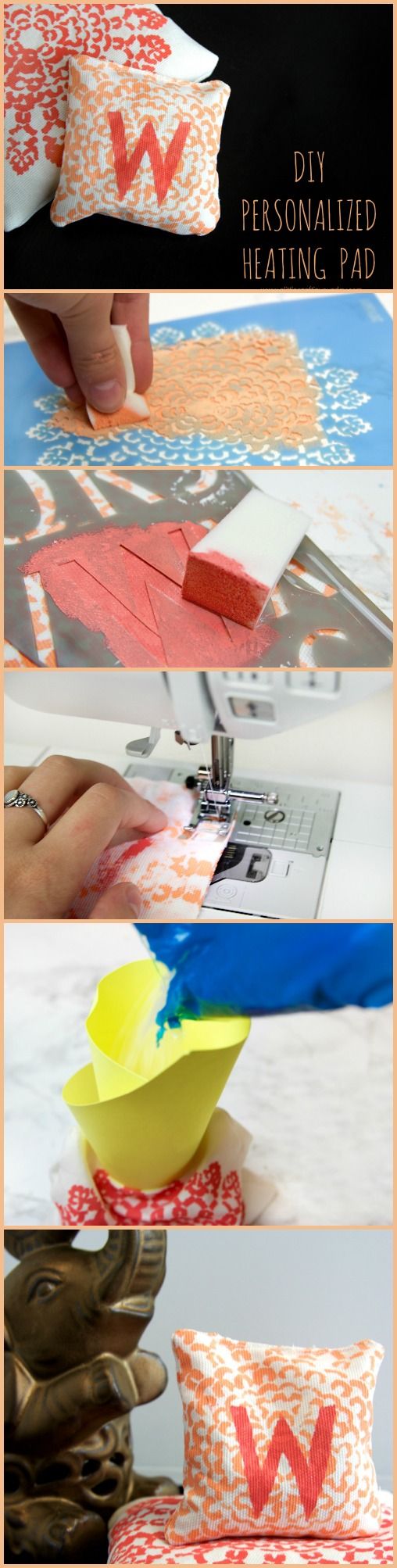 This little DIY personalized heating pad is not only super cute  but also super ...