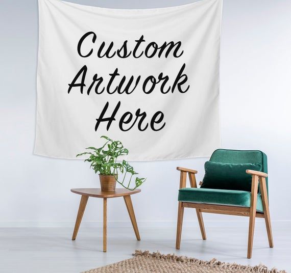 Custom Printed Wall Tapestry Corporate Gift Logo Unique Dorm | Etsy