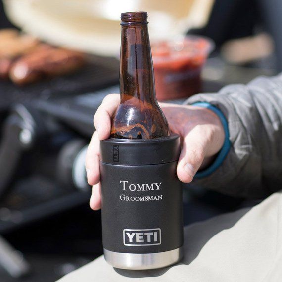 YETI Colster in Black - Custom Engraved - Personalized Groomsmen Gifts, Father&#...