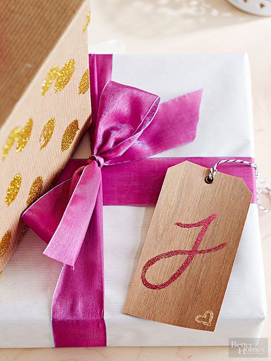 Personalize a gift package with a hand-embellished gift tag. #glittercrafts #diy...