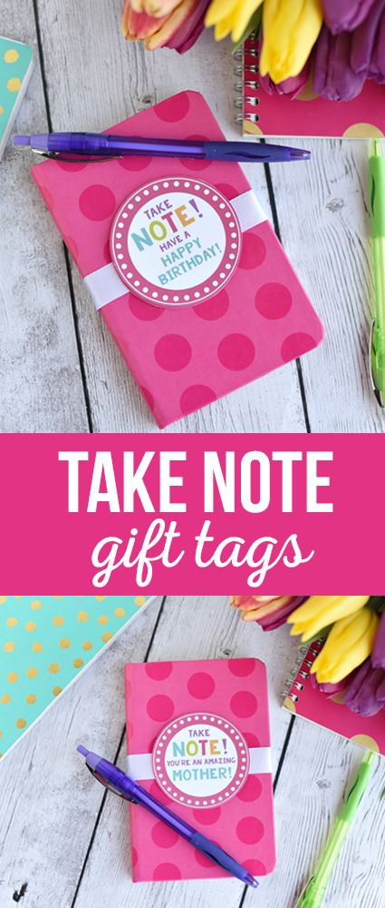 Take Note Gift Tag - What a sweet and simple gift-grab a cute notebook and add a...