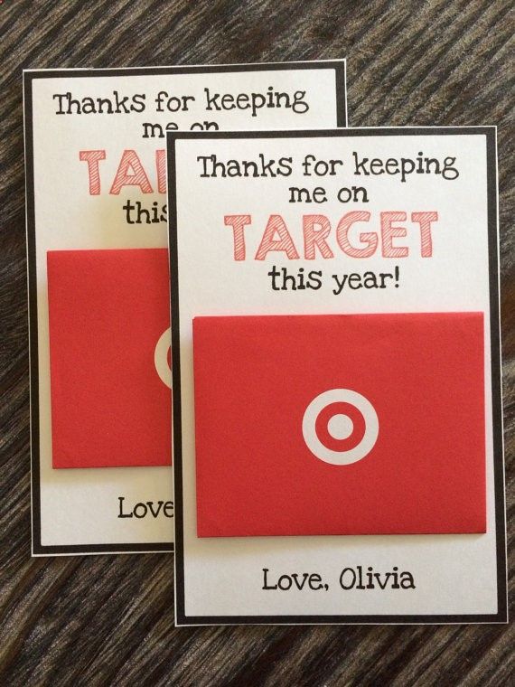 TEACHER GIFT CARD Holder - Target - Red Black and White - Teacher Appreciation W...