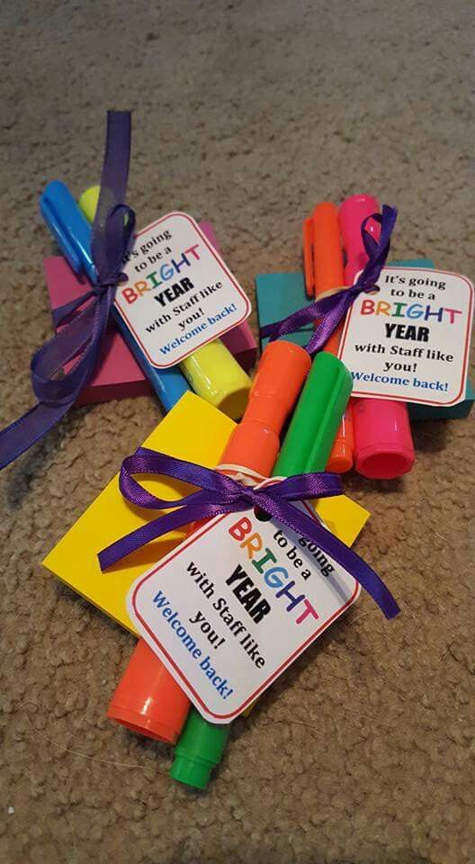 Welcome back gifts for teachers & staff from PTA