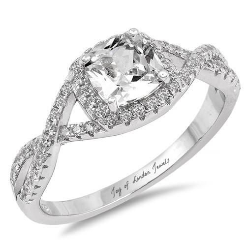 1.8CT Cushion Cut Russian Lab Diamond Halo Infinity Engagement Ring